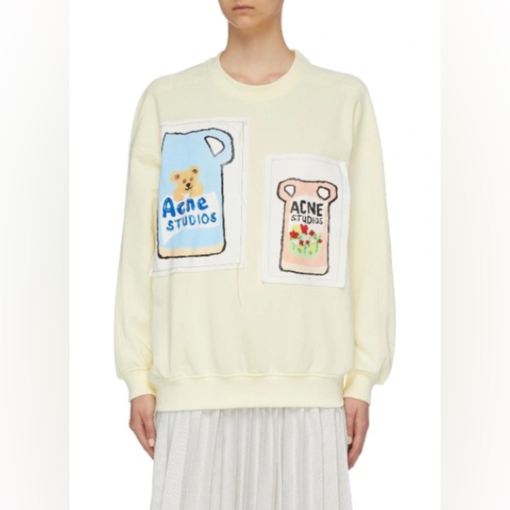 Acne Studios Patchwork Vase Graphic Appliqu Overs… - image 2